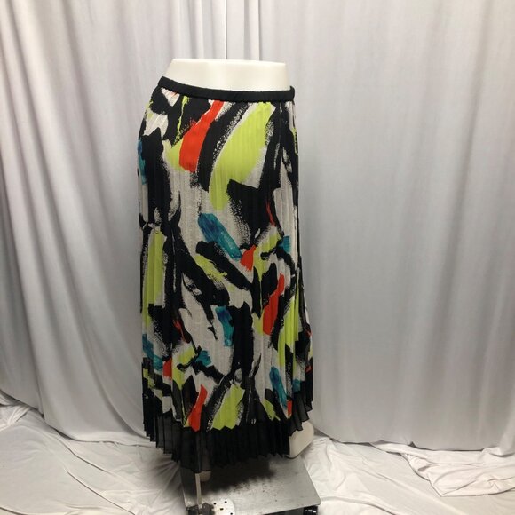 NY Collection Skirt Womens Size Small Abstract Pleated Asymmetrical Artistic - Picture 5 of 8